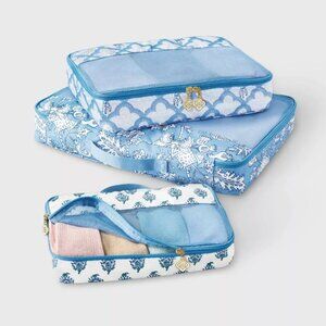 💗🐰Roller Rabbit x Target 3pc Packing Cube Set Blue NWT